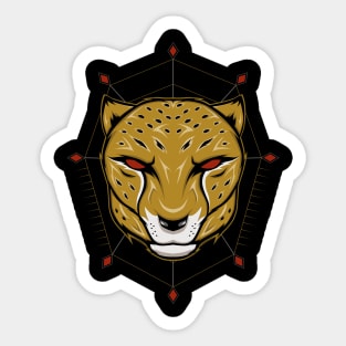 cheetah vector design template Sticker